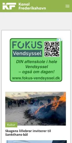Anteprima del sito Kanal Frederikshavn, media di Danimarca per articoli sponsorizzati