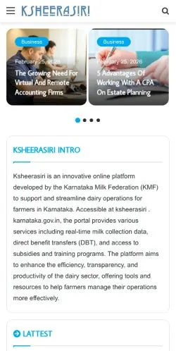 Anteprima del sito Ksheerasiri, media di Stati Uniti per articoli sponsorizzati
