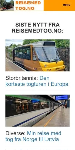 Podgląd witryny Reisemedtog, medium z kraju Norwegia do artykułów sponsorowanych