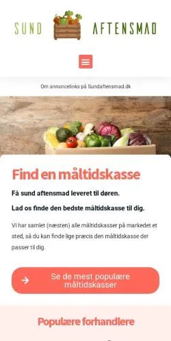 Anteprima del sito Sund Aftensmad, media di Danimarca per articoli sponsorizzati