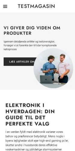 Vorschau der Website Testmagasin, Medium aus Dänemark für gesponserte Artikel