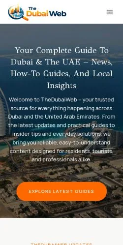Podgląd witryny The Dubai Web, medium z kraju Stany Zjednoczone do artykułów sponsorowanych