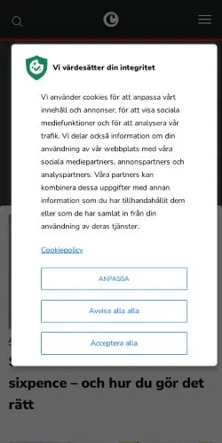 Vorschau der Website Connery, Medium aus Dänemark für gesponserte Artikel