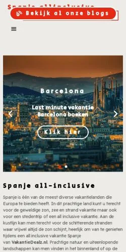 Podgląd witryny Spanje Allinclusive, medium z kraju Holandia do artykułów sponsorowanych