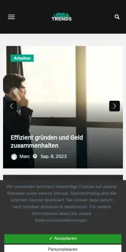 Forhåndsvisning af Usertrends, medie fra Tyskland til sponsorerede artikler