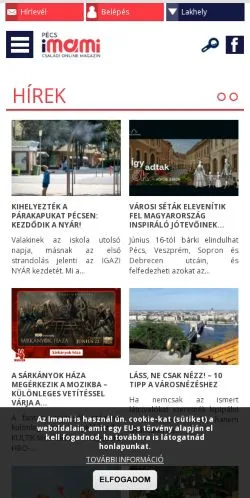 Anteprima del sito Pécsimami, media di Ungheria per articoli sponsorizzati