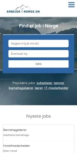 Podgląd witryny ArbejdeiNorge, medium z kraju Dania do artykułów sponsorowanych