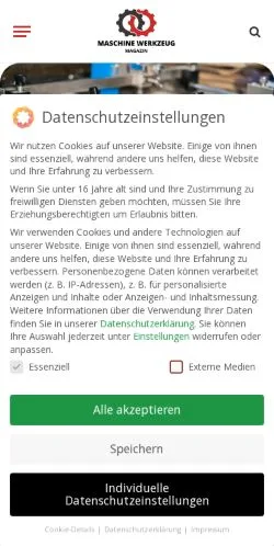 Podgląd witryny Maschine & Werkzeug, medium z kraju Niemcy do artykułów sponsorowanych
