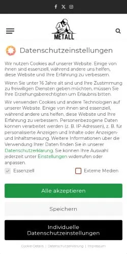Anteprima del sito Metall Aktiv, media di Germania per articoli sponsorizzati