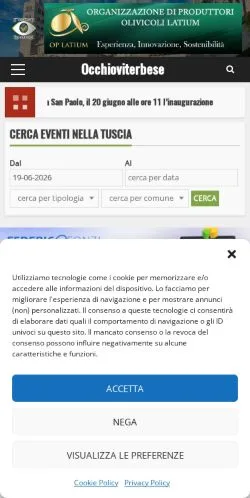 Anteprima del sito Occhioviterbese, media di Italia per articoli sponsorizzati