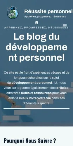 Pré-visualização do site Réussite Personnelle, meio de França para artigos patrocinados