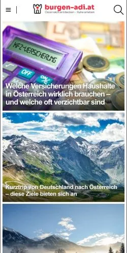 Podgląd witryny Österreich Entdecken Ruhe Erleben, medium z kraju Austria do artykułów sponsorowanych