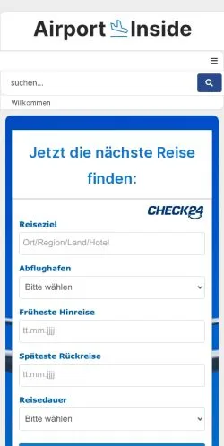 Preview of the AirportInside website, a media outlet in Germany for sponsored articles