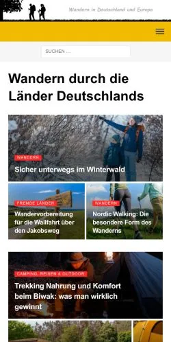 Anteprima del sito Badische Wanderungen, media di Germania per articoli sponsorizzati