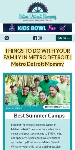Vista previa del sitio Metro Detroit Mommy, medio de Estados Unidos para artículos patrocinados