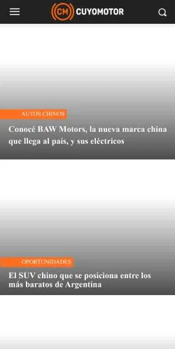 Anteprima del sito Cuyomotor, media di Argentina per articoli sponsorizzati