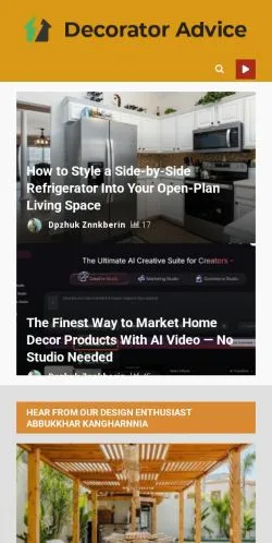 Aperçu du site Decoratoradvice, média de États-Unis pour articles sponsorisés