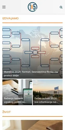 Sponsorlu makaleler için Sırbistan medyası 105 sitesinin önizlemesi