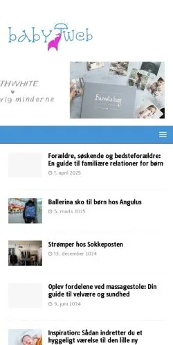 Anteprima del sito Babyweb, media di Danimarca per articoli sponsorizzati