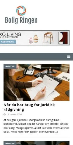 Anteprima del sito Boligringen, media di Danimarca per articoli sponsorizzati