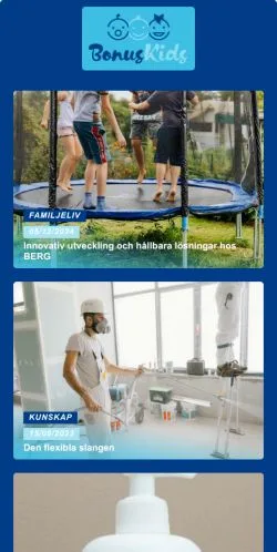 Podgląd witryny Bonus Kids, medium z kraju Szwecja do artykułów sponsorowanych