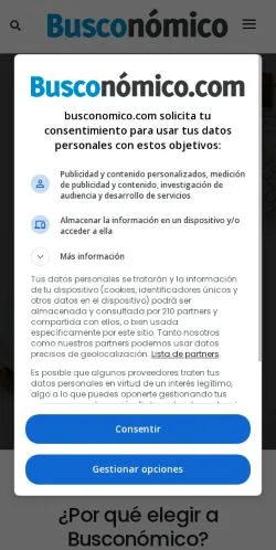 スポンサード記事向けのスペインメディア、Busconómicoのサイトプレビュー