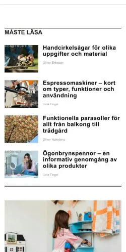 Preview of the coolatips.se website, a media outlet in Sweden for sponsored articles