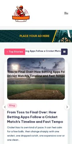 Anteprima del sito Cricket Baaji, media di Stati Uniti per articoli sponsorizzati