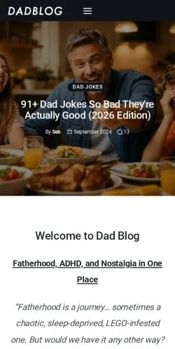 Anteprima del sito Dad Blog, media di Regno Unito per articoli sponsorizzati