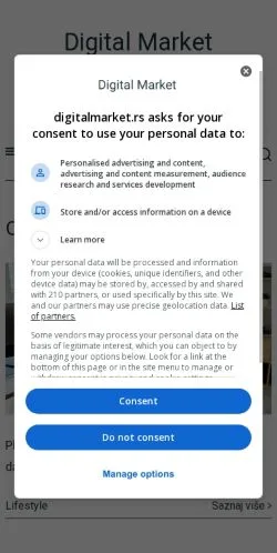 Anteprima del sito Digital Market, media di Bosnia ed Erzegovina per articoli sponsorizzati