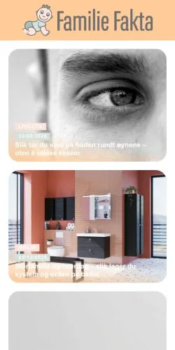 Anteprima del sito Familie Fakta, media di Norvegia per articoli sponsorizzati