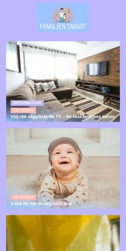 Anteprima del sito Familjen Smart, media di Svezia per articoli sponsorizzati