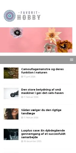Anteprima del sito Favorithobby, media di Danimarca per articoli sponsorizzati
