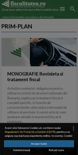 Anteprima del sito Fiscalitatea, media di Romania per articoli sponsorizzati