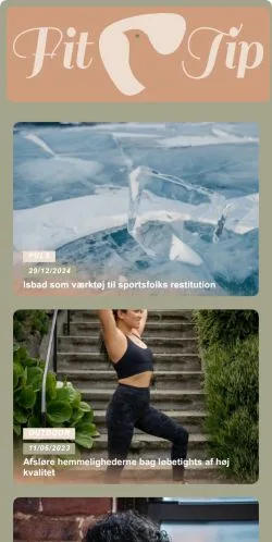 Aperçu du site Fit Tip, média de Danemark pour articles sponsorisés