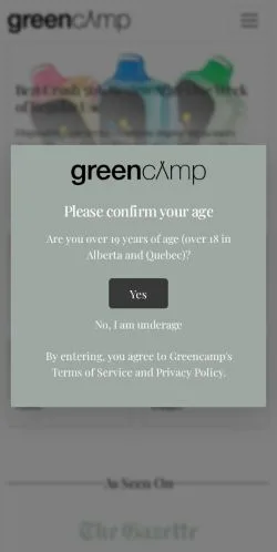 Forhåndsvisning av nettstedet Greencamp, medium fra USA for sponsede artikler