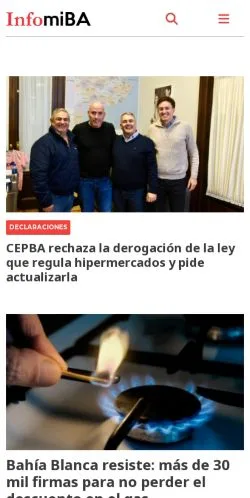 Anteprima del sito Infomiba, media di Argentina per articoli sponsorizzati