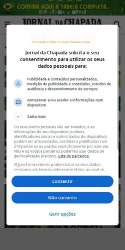 Anteprima del sito Jornal Da Chapada, media di Brasile per articoli sponsorizzati