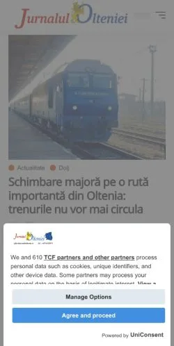 스폰서 기사용 루마니아 매체 Jurnalul Olteniei 사이트 미리보기