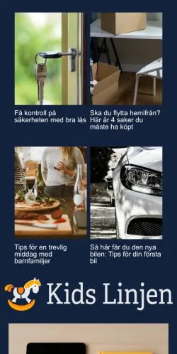 Anteprima del sito Kids Linjen, media di Svezia per articoli sponsorizzati