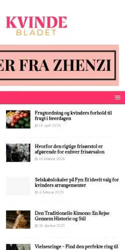 Pré-visualização do site Kvindebladet, meio de Dinamarca para artigos patrocinados