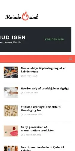 Forhåndsvisning av nettstedet Kvindesind, medium fra Danmark for sponsede artikler