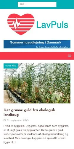Voorbeeld van de site LavPuls.dk, medium uit Denemarken voor gesponsorde artikelen