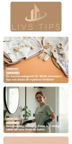 Anteprima del sito Livs Tips, media di Svezia per articoli sponsorizzati