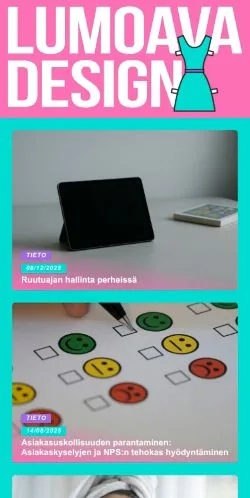 스폰서 기사용 핀란드 매체 Lumoava Design 사이트 미리보기