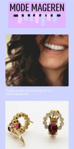 Preview of the Mode Mageren website, a media outlet in Denmark for sponsored articles