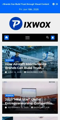 Anteprima del sito Pixwox, media di Regno Unito per articoli sponsorizzati