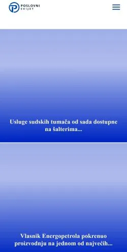 Anteprima del sito Poslovni Svijet, media di Stati Uniti per articoli sponsorizzati