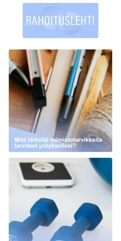 Podgląd witryny Rahoituslehti, medium z kraju Finlandia do artykułów sponsorowanych