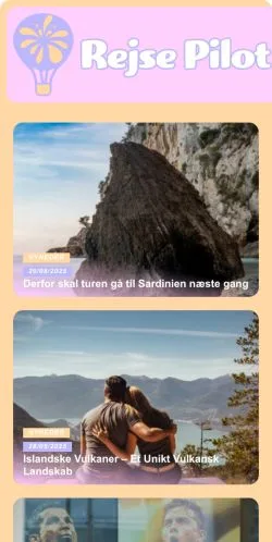 Anteprima del sito Rejse Pilot, media di Danimarca per articoli sponsorizzati